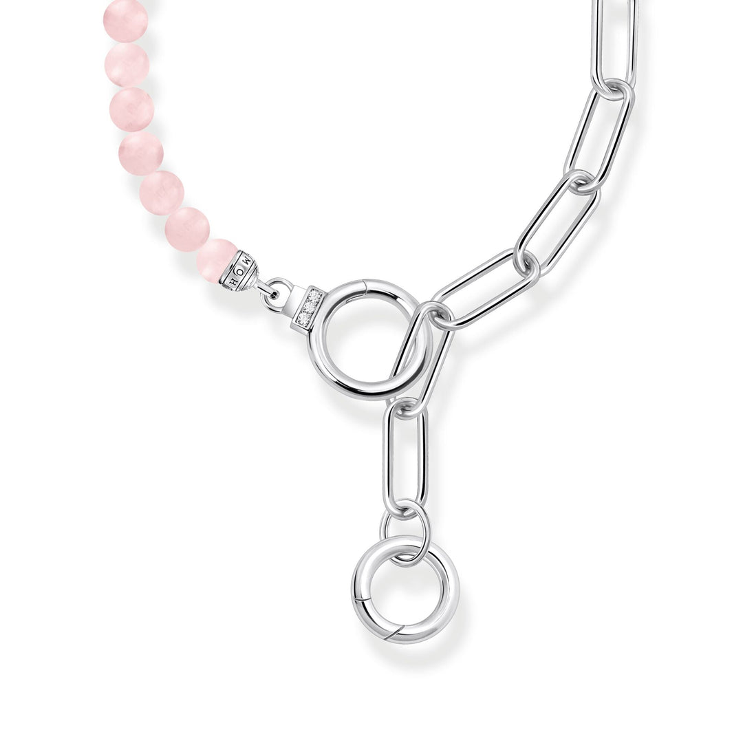 THOMAS SABO Link Necklace with Rose Quartz Beads Silver TKE2193RQ