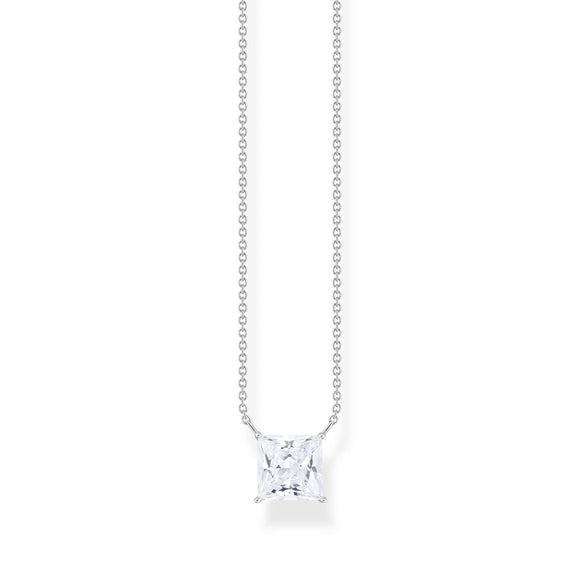 THOMAS SABO Necklace with square stone pendant in white silver TKE2212