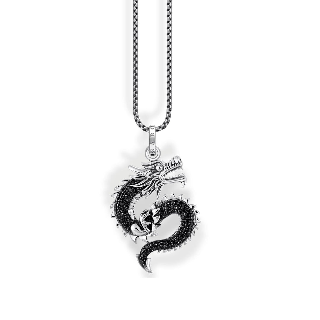 THOMAS SABO Necklace with dragon pendant black stones TKE2273