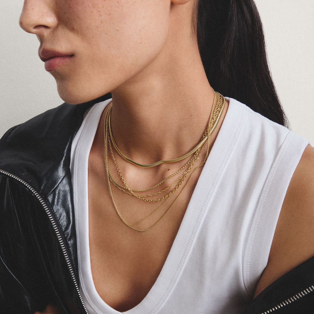 Thomas Sabo Gold-Tone Stainless Steel Snake Chain Necklace 4mm TKE2275SY