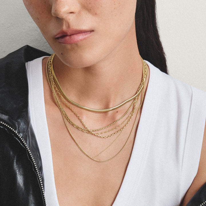 Thomas Sabo Gold-Tone Stainless Steel Singapore Chain Necklace 1.7mm