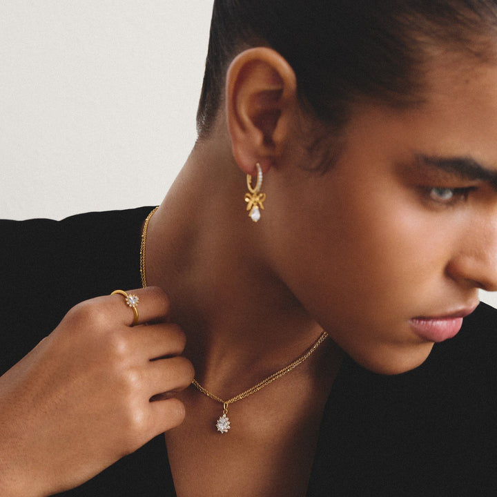 THOMAS SABO Double chain with zirconia in teardrop shape TKE2294MY