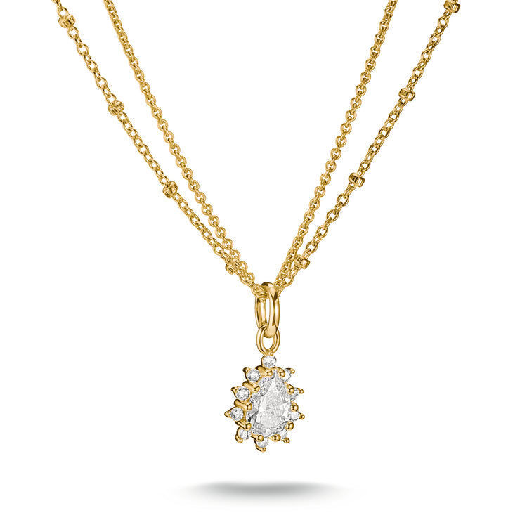 THOMAS SABO Double chain with zirconia in teardrop shape TKE2294MY
