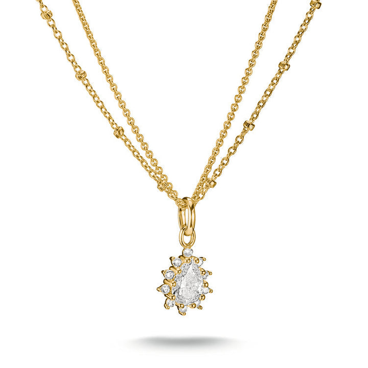 THOMAS SABO Double chain with zirconia in teardrop shape TKE2294MY