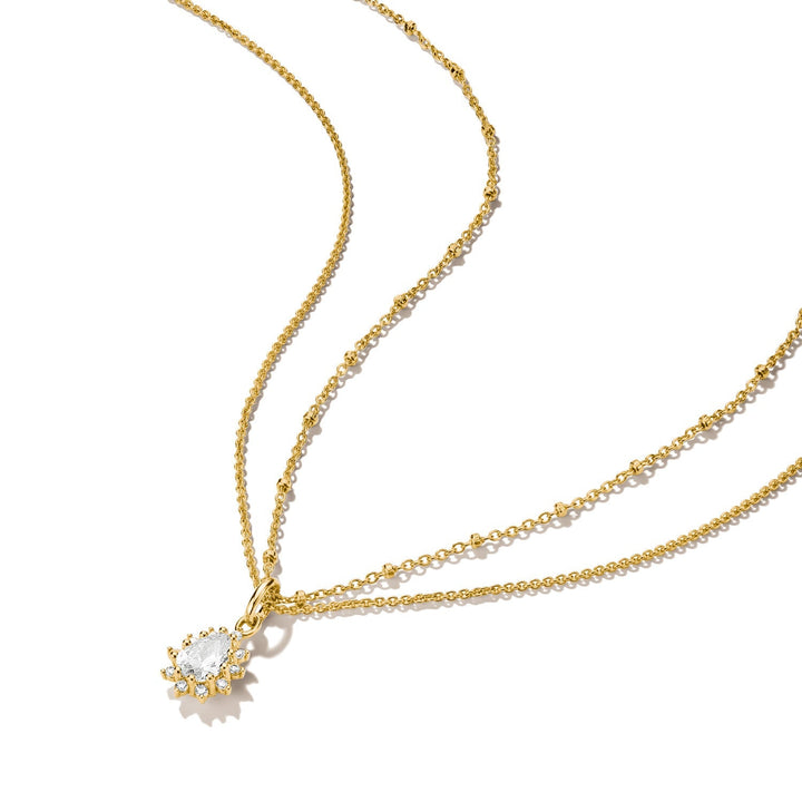 THOMAS SABO Double chain with zirconia in teardrop shape TKE2294MY