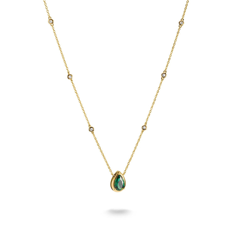 THOMAS SABO Necklace with Green Teardrop Stone TKE2331GRY