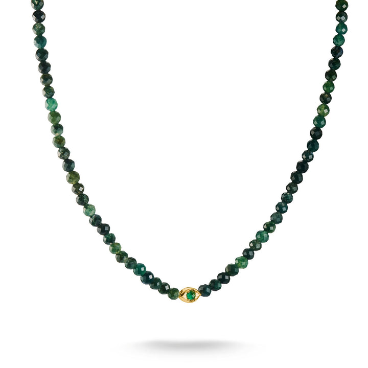 THOMAS SABO Elyndra Necklace with Green Moss Agate Beads TKE2332GRY