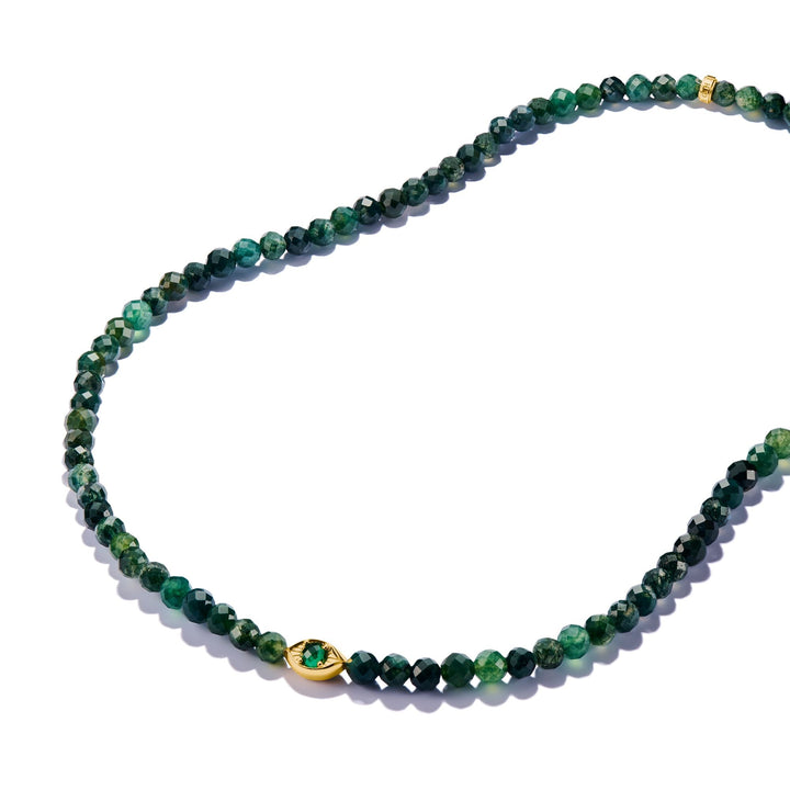 THOMAS SABO Elyndra Necklace with Green Moss Agate Beads TKE2332GRY