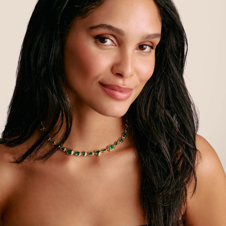 THOMAS SABO Elyndra Necklace with Green Stones TKE2341GRY