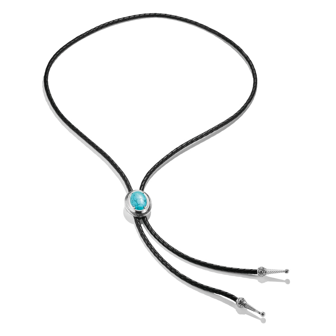 THOMAS SABO Leather Necklace with Turquoise Stone TKE2344