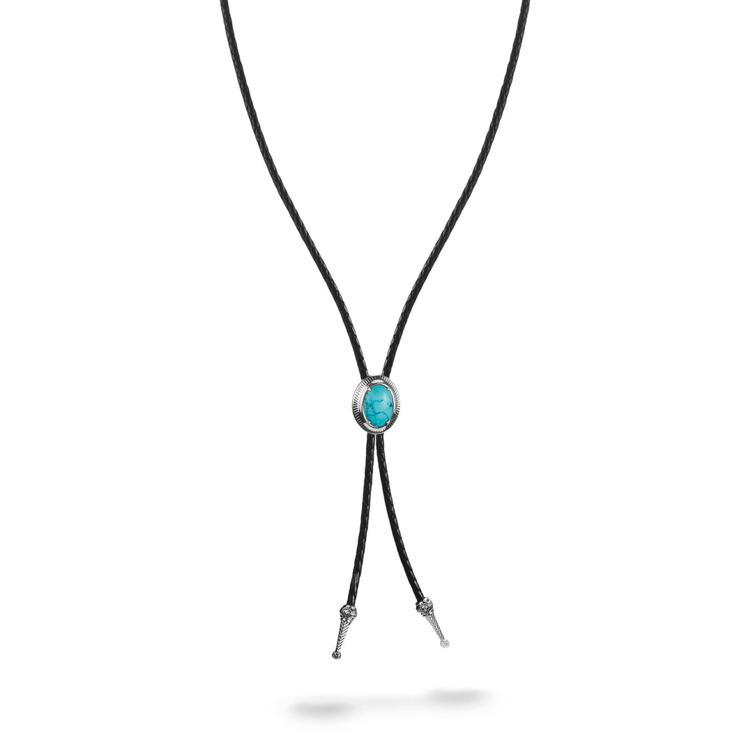 THOMAS SABO Leather Necklace with Turquoise Stone TKE2344