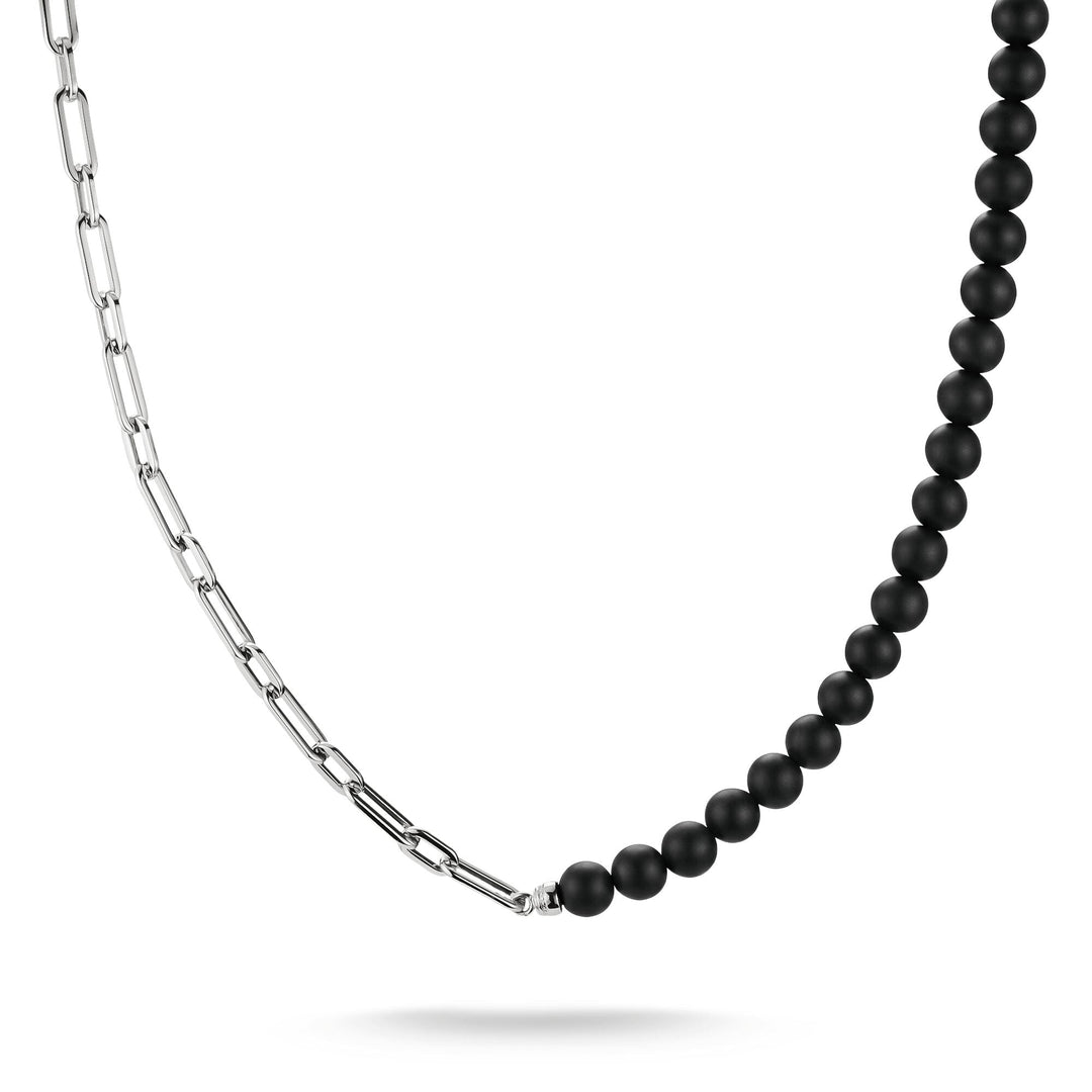 Thomas Sabo Stainless Steel Obsidian Bead Necklace TKE2403SBL