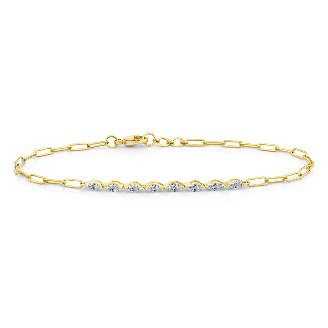0.50ct Lab Grown Diamond Half Tennis Bracelet in 9K Yellow Gold