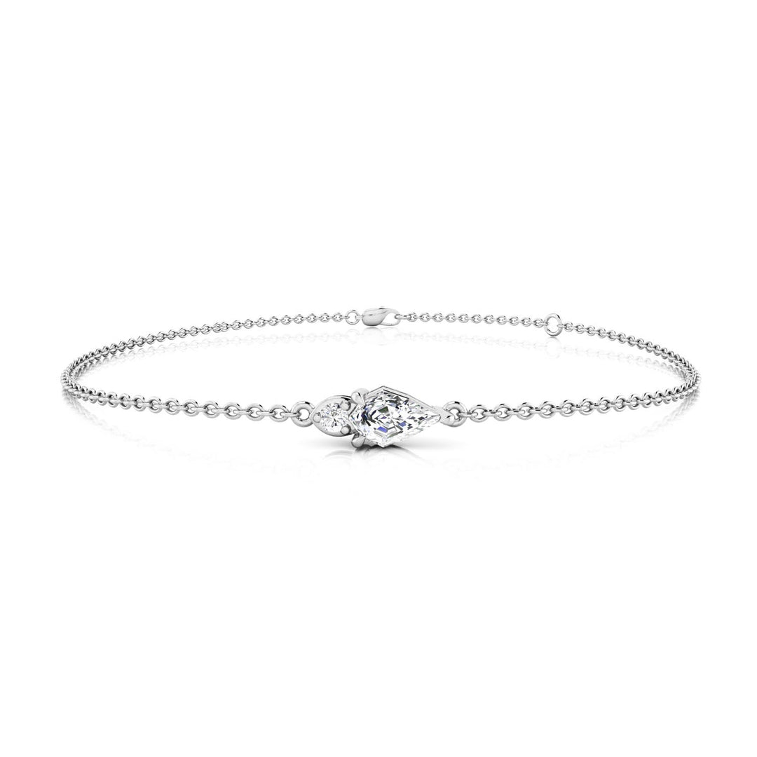0.30ct Pear Lab Grown Diamond Asterly Bracelet in 9K White Gold