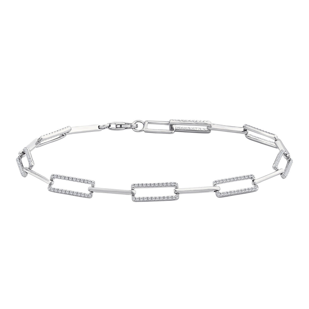 0.50ct Lab Grown Diamond Paperclip Bracelet in 9K White Gold