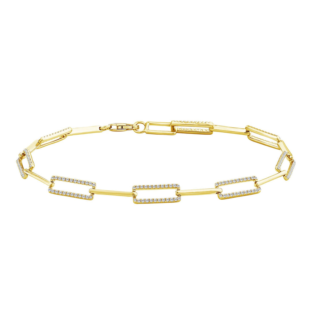 0.50ct Lab Grown Diamond Paperclip Bracelet in 9K Yellow Gold