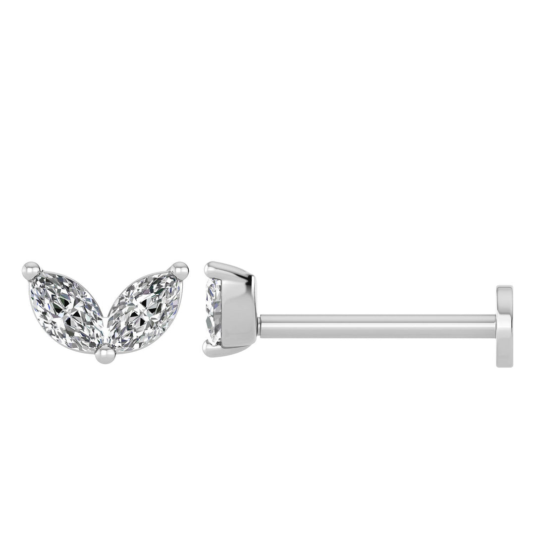 0.12ct Lab Grown Diamond Flat Back Earring in 9K White Gold