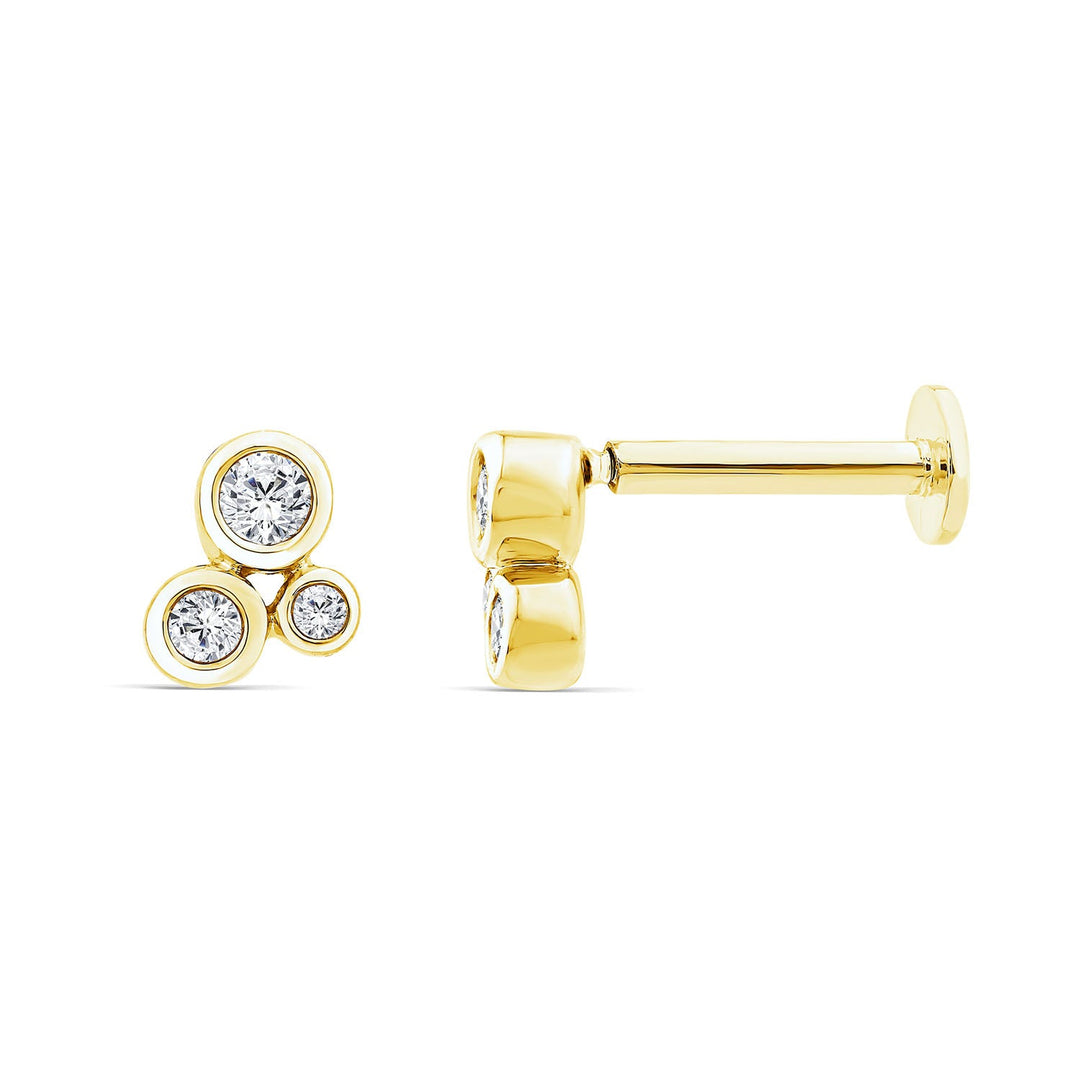 0.04ct Lab Grown Diamond Flat Back Earring in 9K Yellow Gold