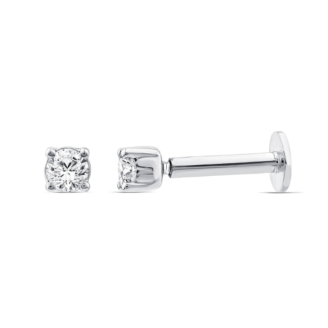 0.05ct Lab Grown Diamond Flat Back Earring in 9K White Gold