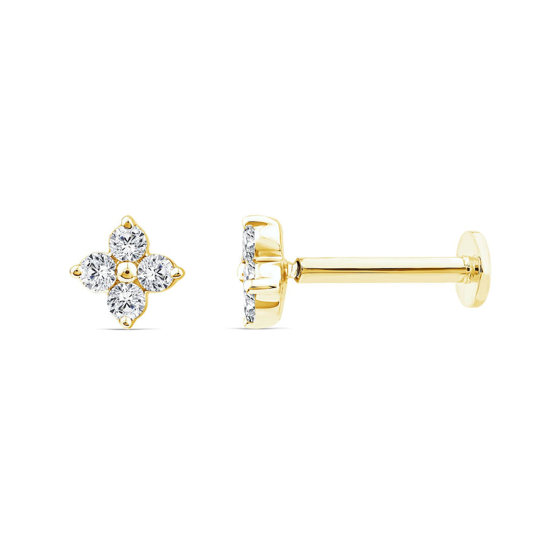 0.03ct Lab Grown Diamond Flat Back Earring in 9K Yellow Gold