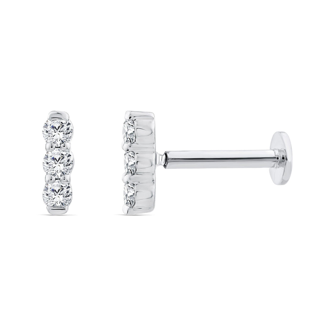 0.05ct Lab Grown Diamond Flat Back Earring in 9K White Gold