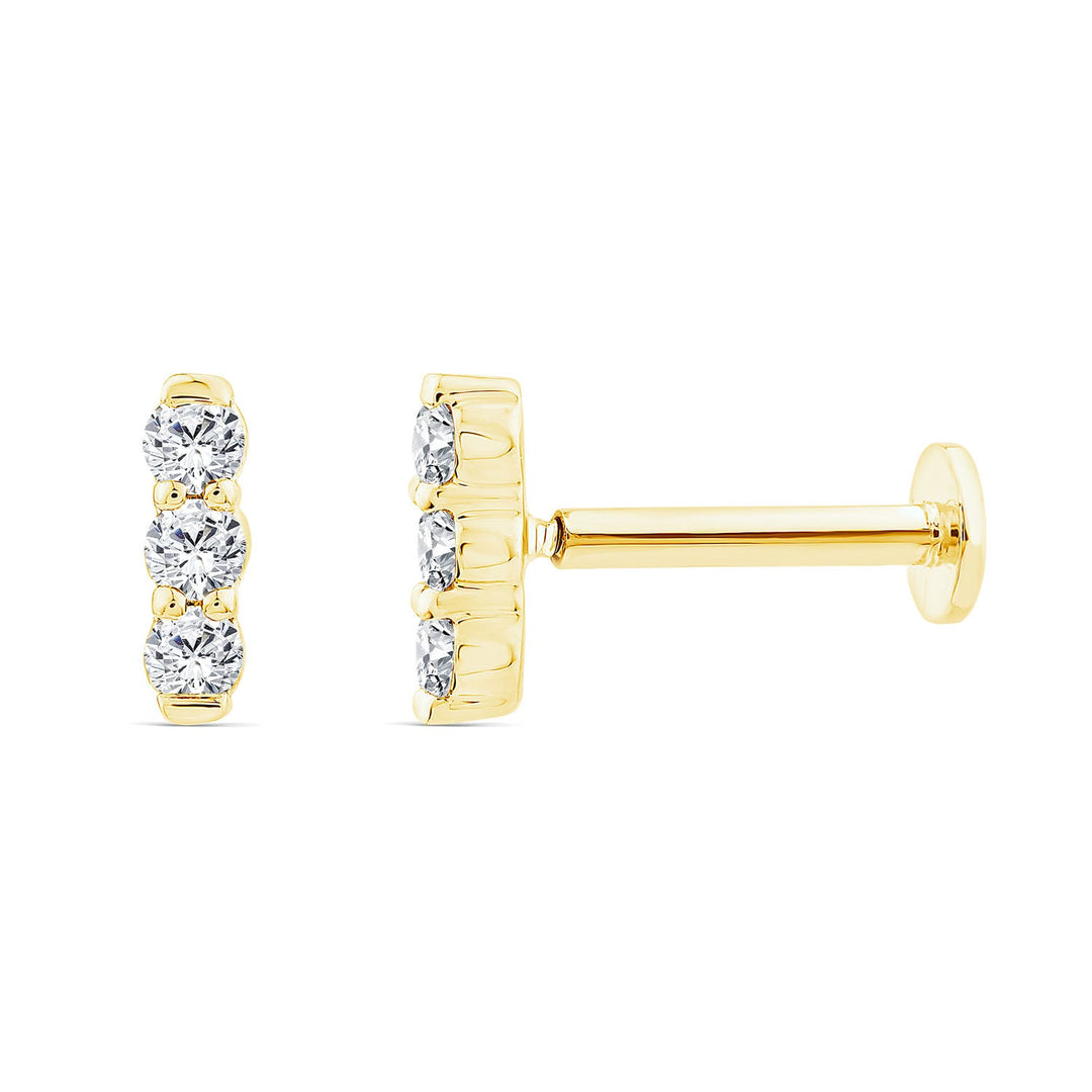 0.05ct Lab Grown Diamond Flat Back Earring in 9K Yellow Gold
