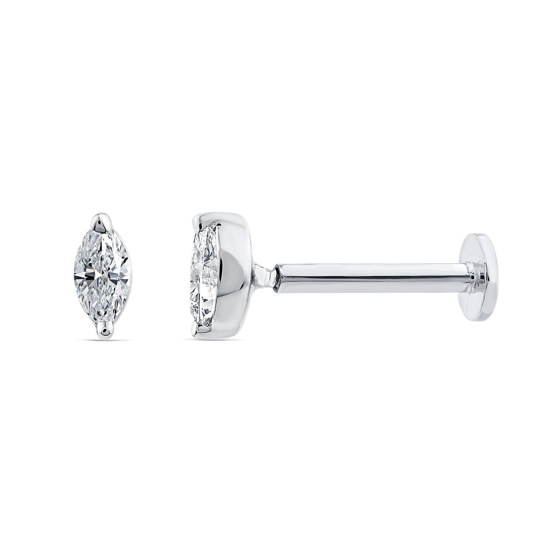 0.05ct Lab Grown Diamond Flat Back Earring in 9K White Gold