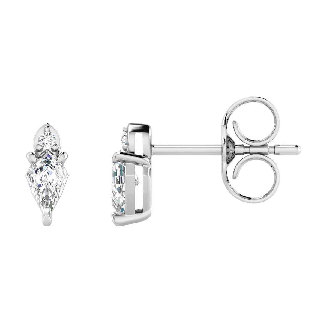 0.35ct Pear Lab Grown Diamond Asterly Stud Earrings in 9K White Gold