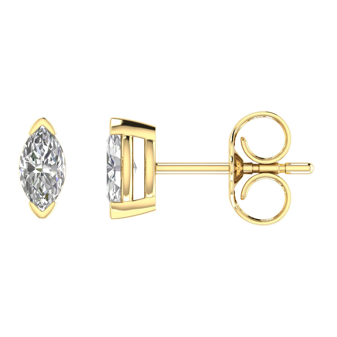 0.50ct Marquise Lab Grown Diamond Stud Earrings in 9K Yellow Gold