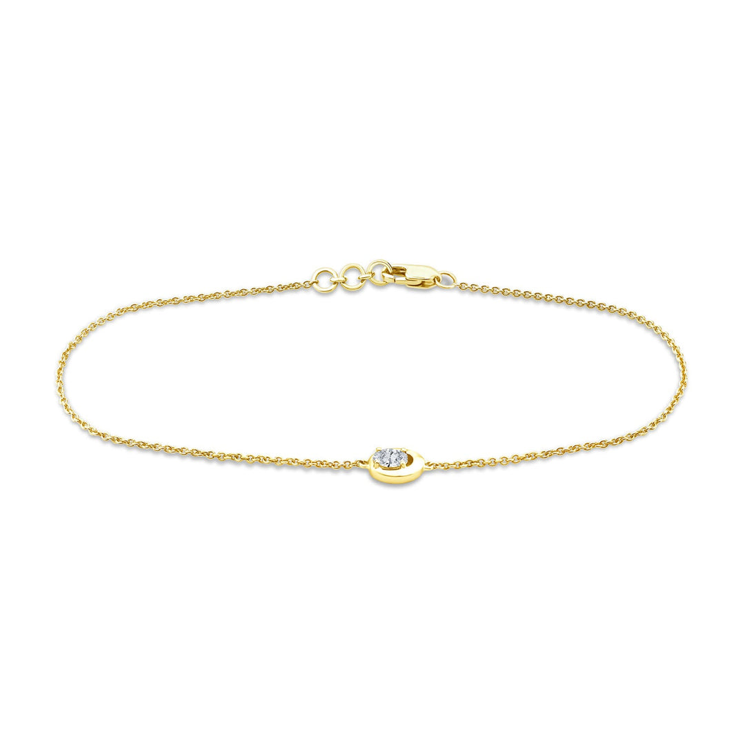0.15ct Oval Lab Grown Diamond Bracelet in 9K Yellow Gold