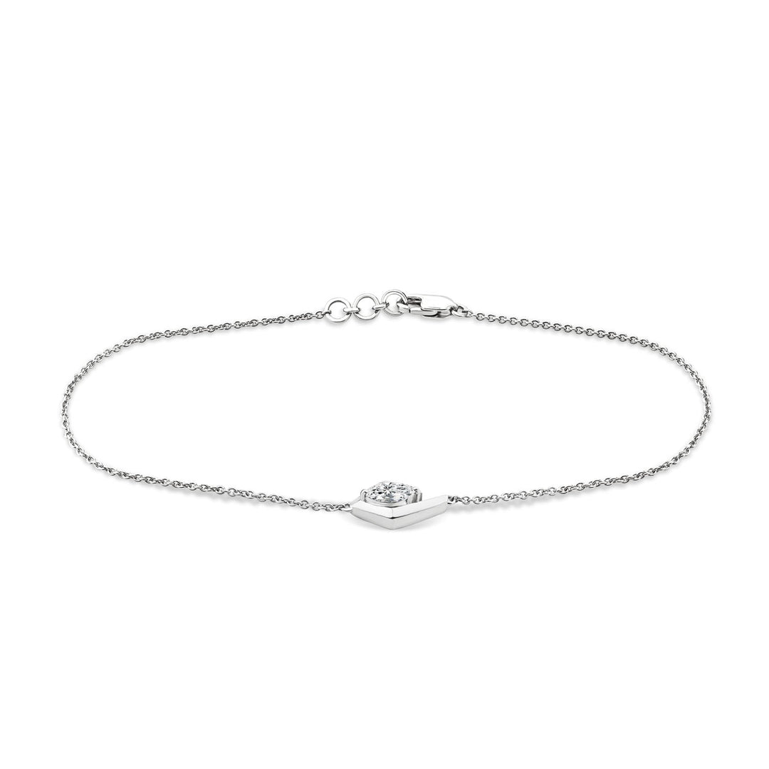 0.20ct Marquise Lab Grown Diamond Bracelet in 9K White Gold