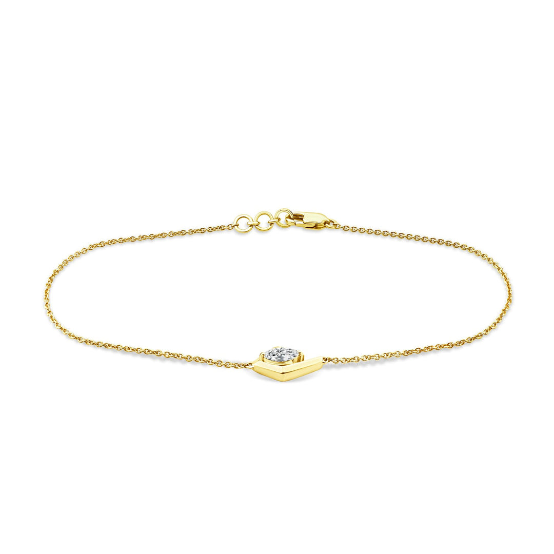 0.20ct Marquise Lab Grown Diamond Bracelet in 9K Yellow Gold
