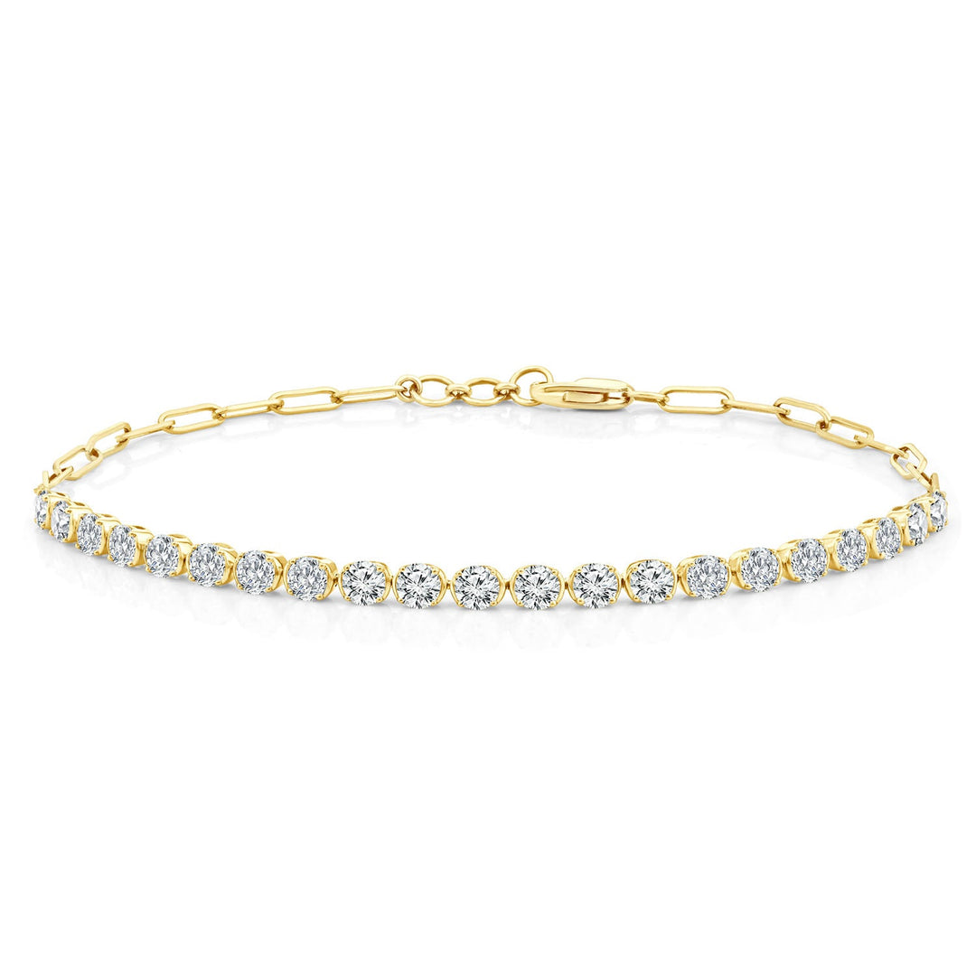 2.00ct Lab Grown Diamond Half Tennis Bracelet in 9K Yellow Gold