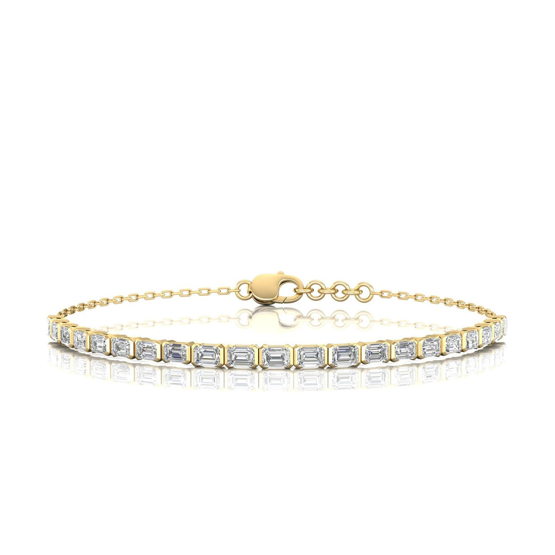 2.00ct Lab Grown Diamond Half Tennis Bracelet in 9K Yellow Gold