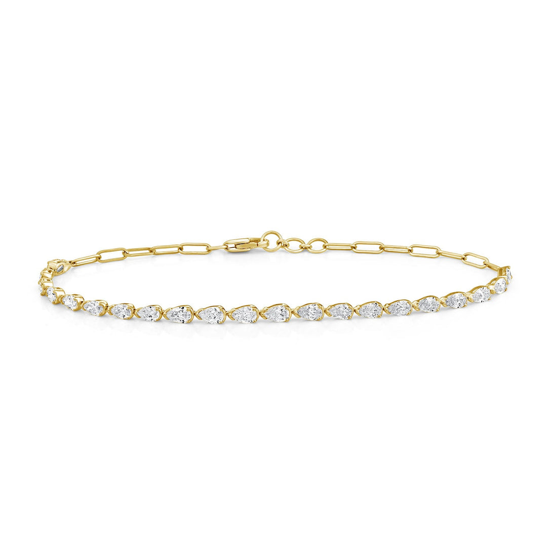 2.00ct Lab Grown Diamond Half Tennis Bracelet in 9K Yellow Gold