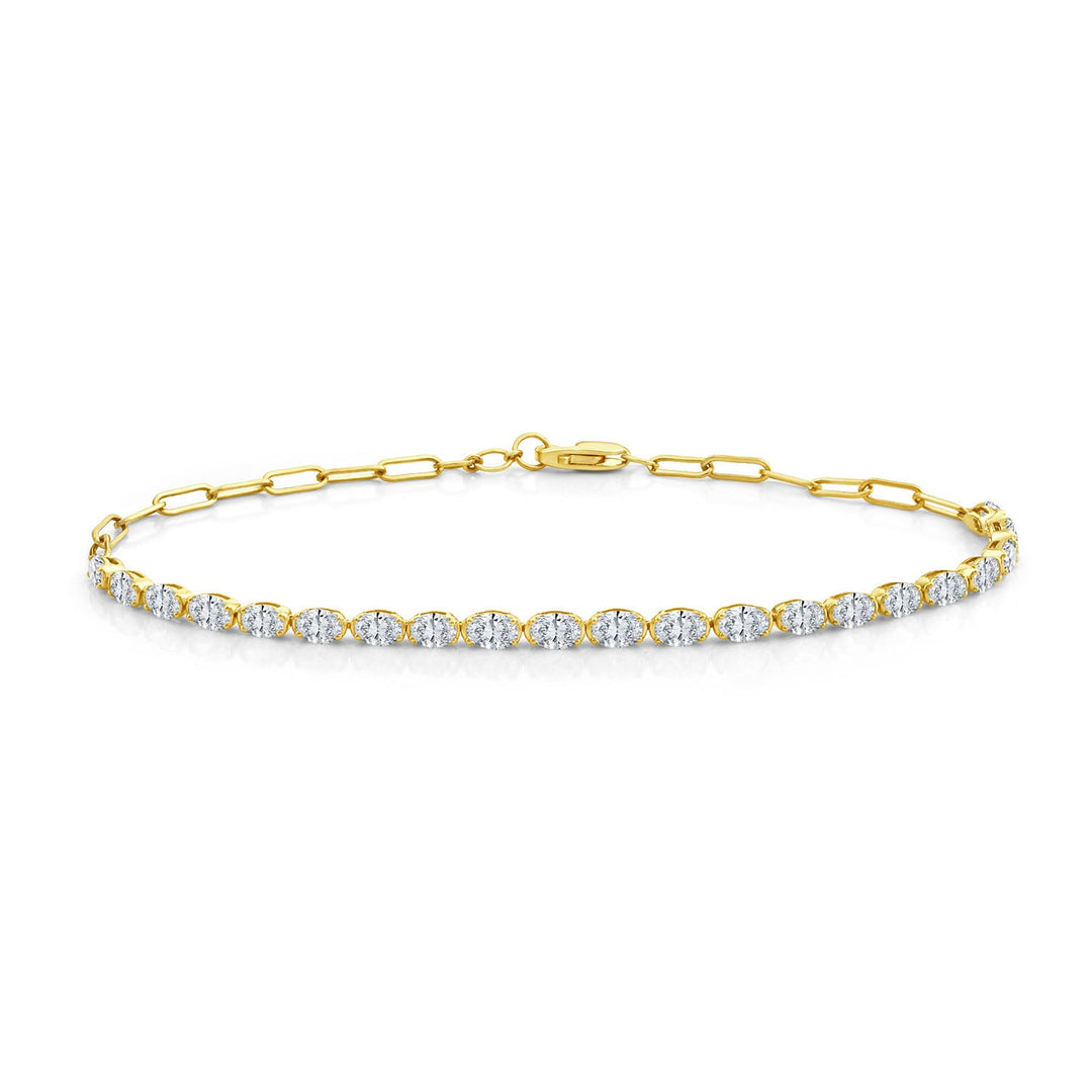 2.00ct Lab Grown Diamond Half Tennis Bracelet in 9K Yellow Gold
