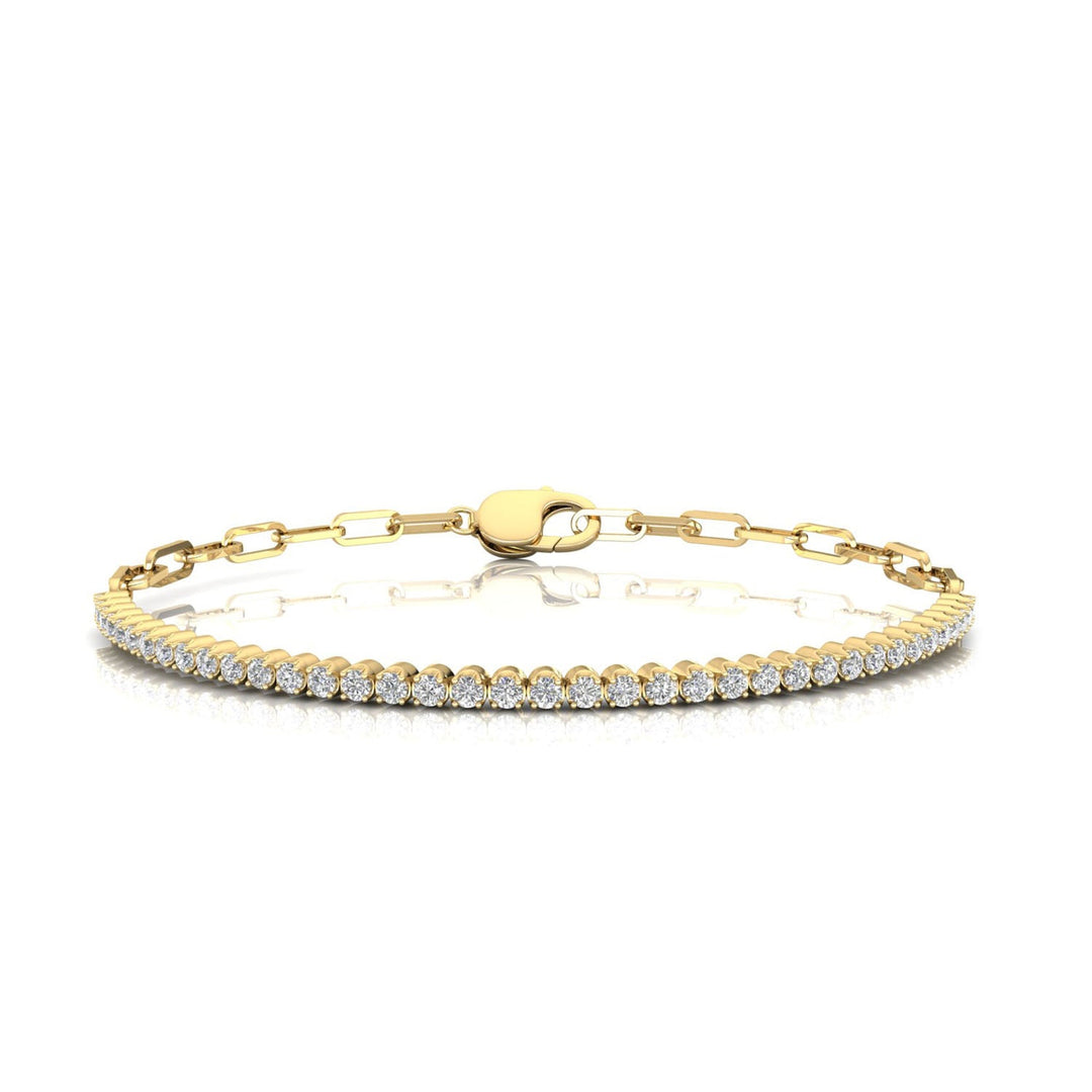 0.45ct Lab Grown Diamond Half Tennis Bracelet in 9K Yellow Gold