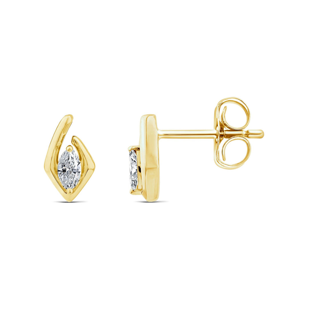 0.20ct Marquise Lab Grown Diamond Stud Earrings in 9K Yellow Gold