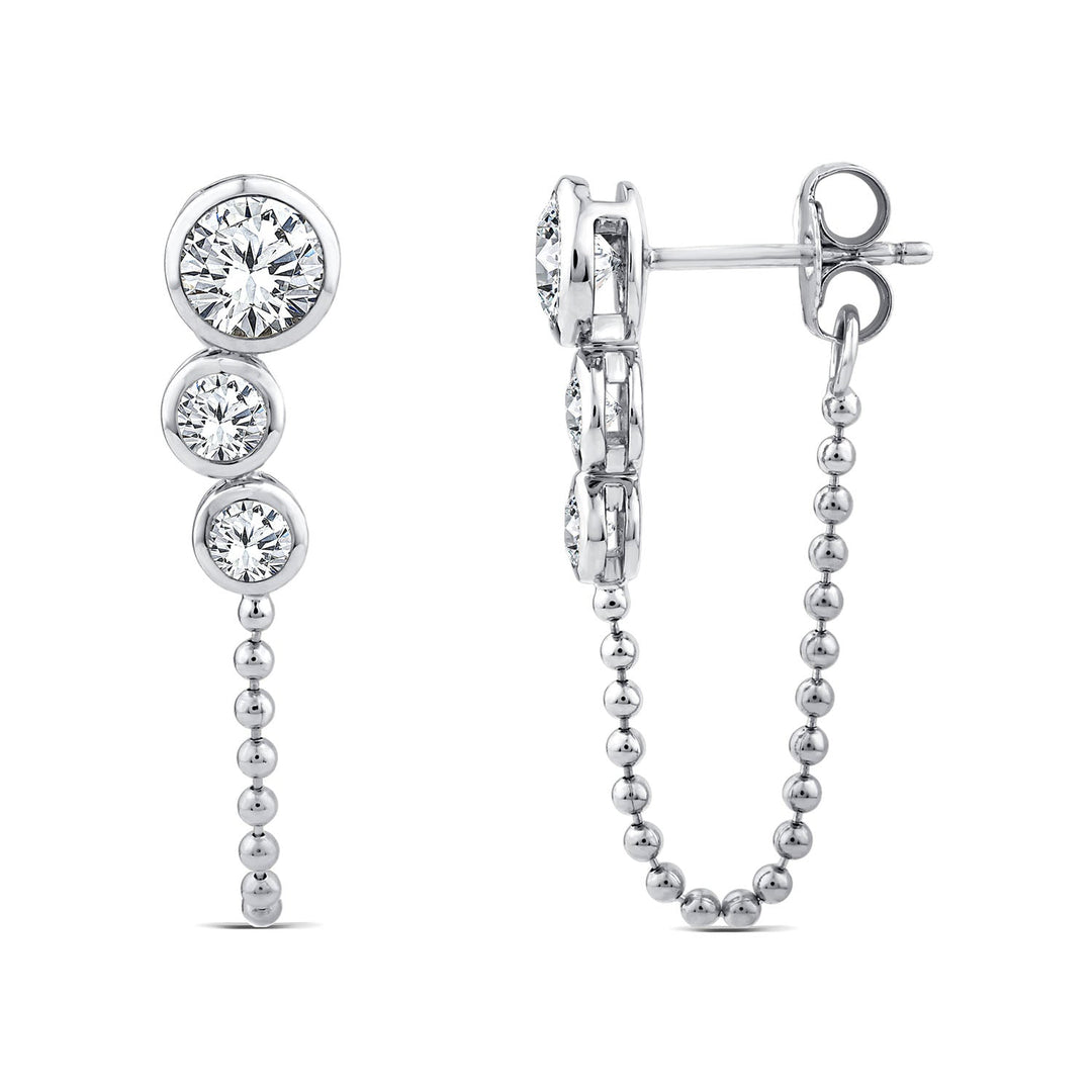 1.50ct Lab Grown Diamond Chain Ear Jackets in 9K White Gold