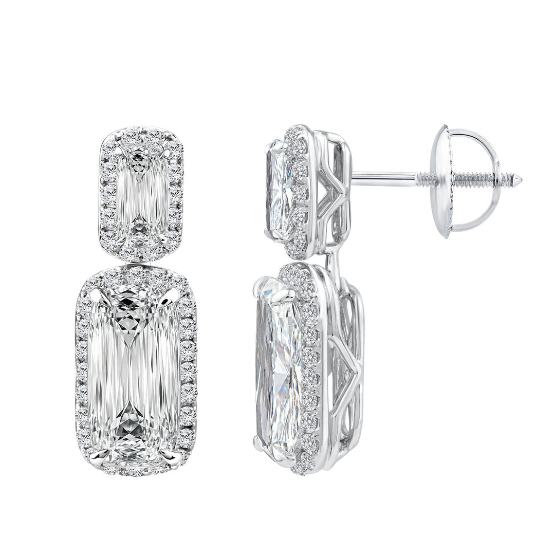 3.90ct Lab Grown Diamond Northern Ray Earrings in 18K White Gold