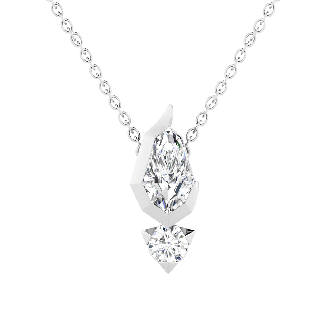0.60ct Pear Lab Grown Diamond Asterly Necklace in 9K White Gold