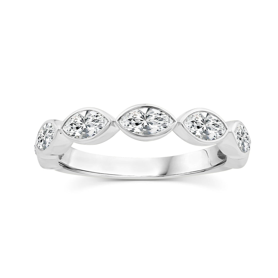 1.00ct Marquise Lab Grown Diamond Anniversary Band in 9K White Gold