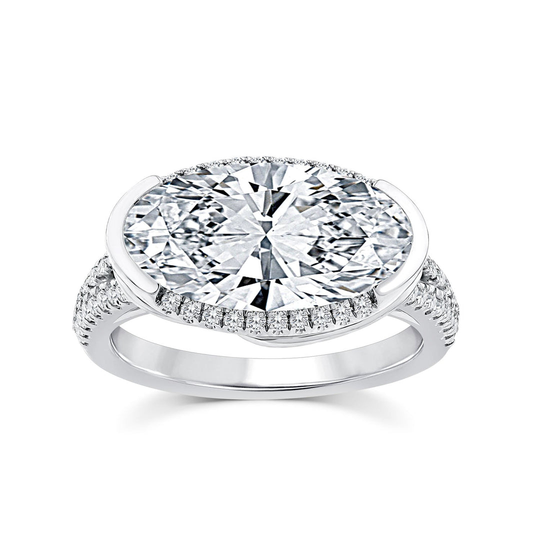4.33ct Elongated Oval Lab Grown Diamond Ring in Platinum