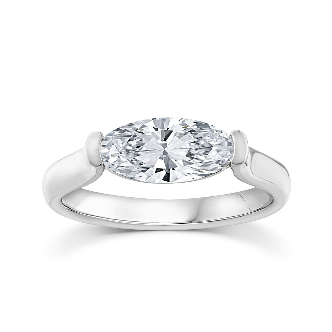 2.00ct Elongated Oval Lab Grown Diamond Ring in Platinum