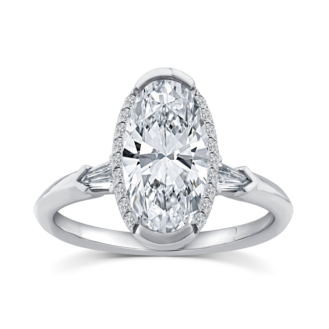 2.25ct Elongated Oval Lab Grown Diamond Ring in Platinum
