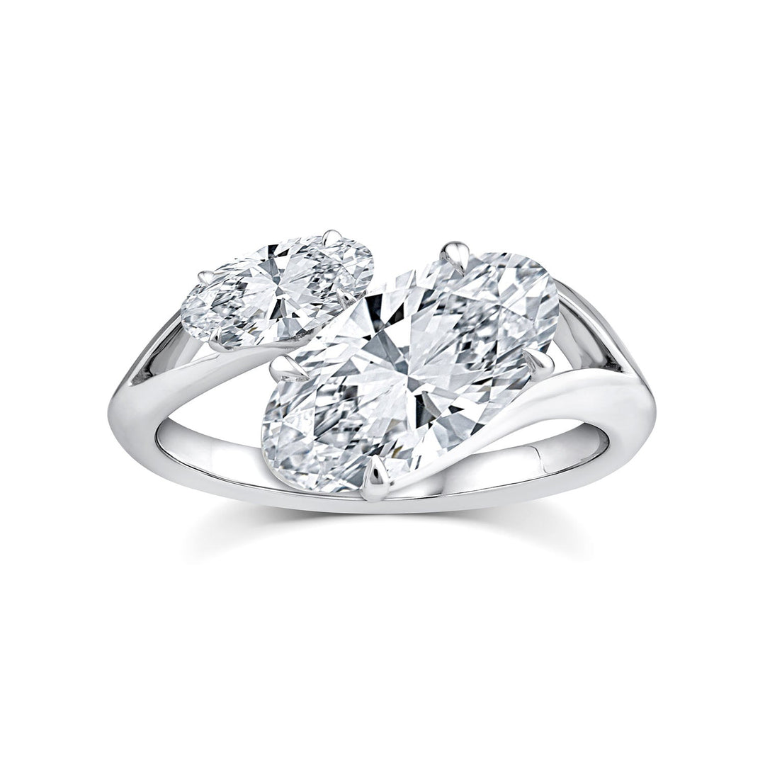 2.37ct Elongated Oval Lab Grown Diamond Ring in Platinum