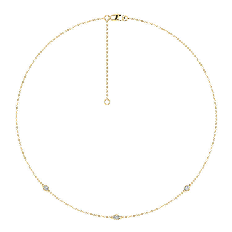 0.25ct Lab Grown Diamond Necklace in 9K Yellow Gold