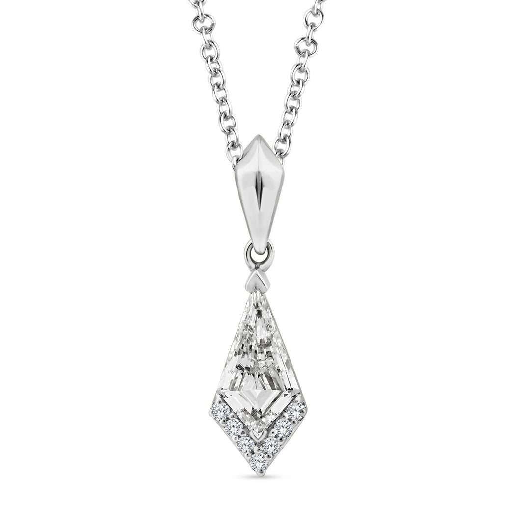 0.33ct Kite Lab Grown Diamond Asterly Necklace in 9K White Gold