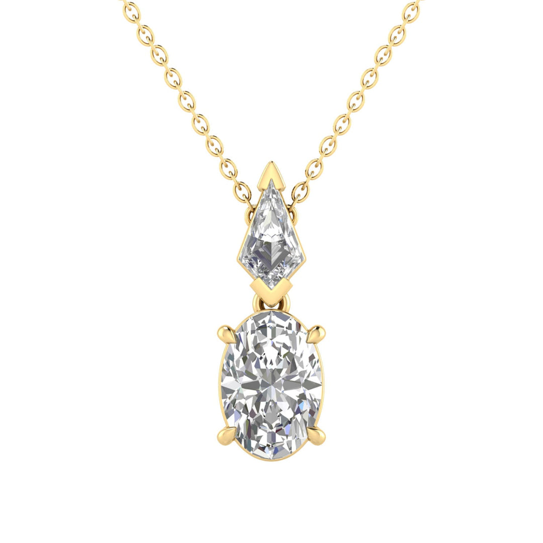 1.15ct Oval Lab Grown Diamond Necklace in 9K Yellow Gold