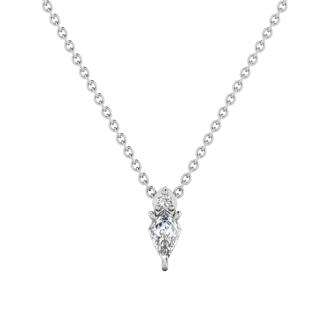 0.30ct Pear Lab Grown Diamond Asterly Necklace in 9K White Gold